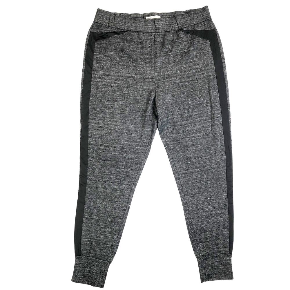 Halston Heritage  Gray Sweatpants Joggers Black Tuxedo Stripe XL